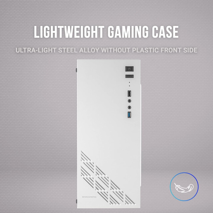 Caixa para jogos Mars Gaming MC100 Mid Tower / branca