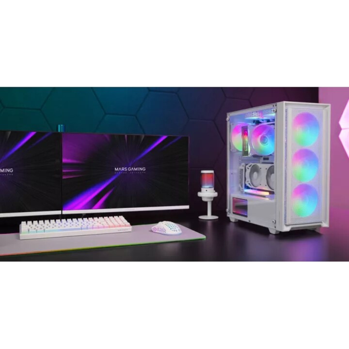 Mars Gaming MC-AIR/Boîtier de jeu semi-tour blanc