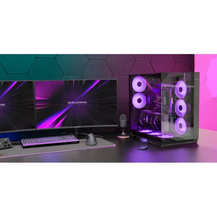 Boîtier tour gaming Mars Gaming MC-3GFPRO / Verre chromé