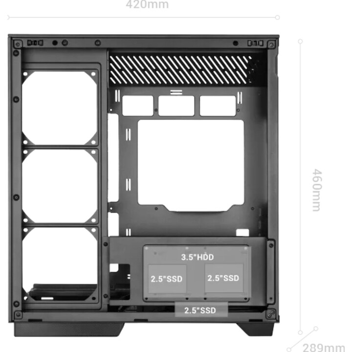 Boîtier tour gaming Mars Gaming MC-3GFPRO / Verre chromé