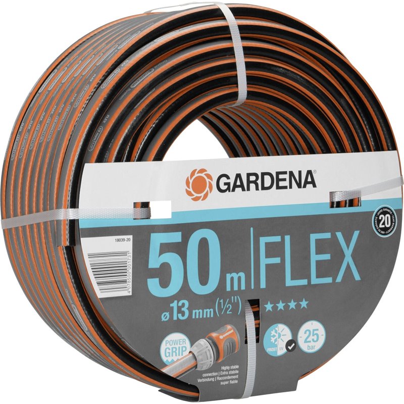 Comfort Flex Schlauch 13 mm (1/2 pollice), 50 m, 1 pezzo, nero, arancione, tubo da giardino, 18039-20