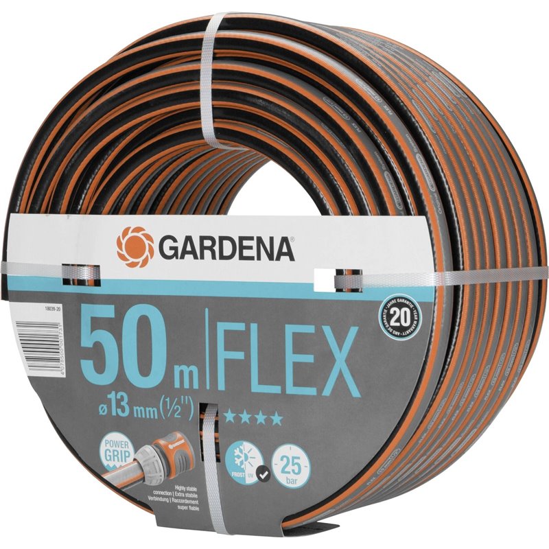 Comfort Flex Schlauch 13 mm (1/2 pollice), 50 m, 1 pezzo, nero, arancione, tubo da giardino, 18039-20