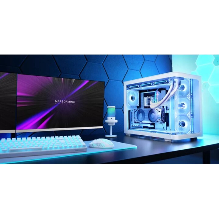 Mars Gaming MC-FUSION/Boîtier de jeu semi-tour blanc