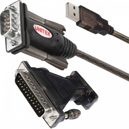 Cabo serial UNITEK Y-105A preto 1,5 m USB tipo A DB-9