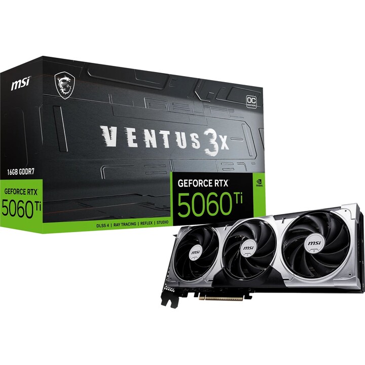 Msi Ventus Geforce Rtx 5060 Ti 16g 3x Oc Nvidia 16GB Gddr7