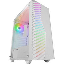 Mars Gaming MC-VOLT Caja para PC ATX Ventilador ARGB de 120 mm Rejilla frontal ARGB Vidrio templado Blanco