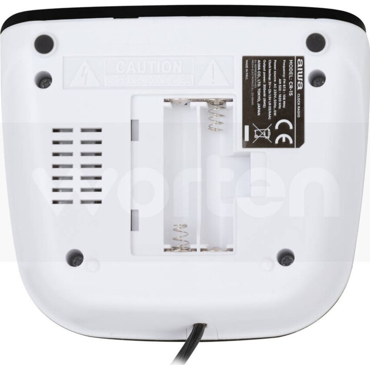 Aiwa CR-15 réveille-matin Réveil numérique Noir, Blanc
