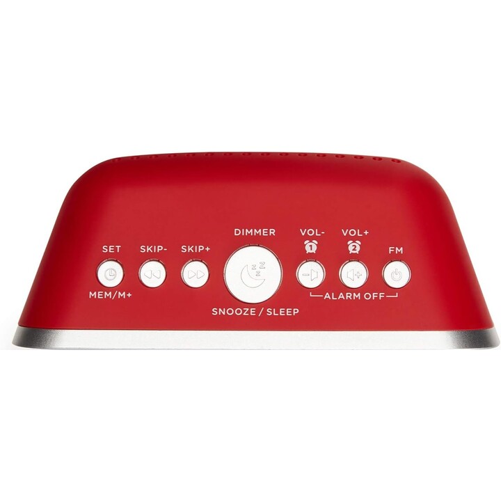 Aiwa CRU-19RD Radio reloj despertador rojo, digital, doble USB carga para smartphones y tablets