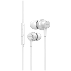 Aiwa  ESTM-500WT, auriculares In-Ear, Hi-Res audio, micrófono incluído, jack 3.5 mm, compatible con android/iPhone, blanco