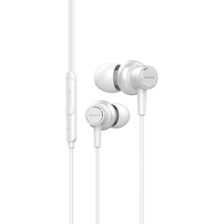 Écouteurs intra-auriculaires AIWA ETM-500WT White Diamond, boîtier en aluminium, pilote de 10 mm avec aimant N40 et diaphragme