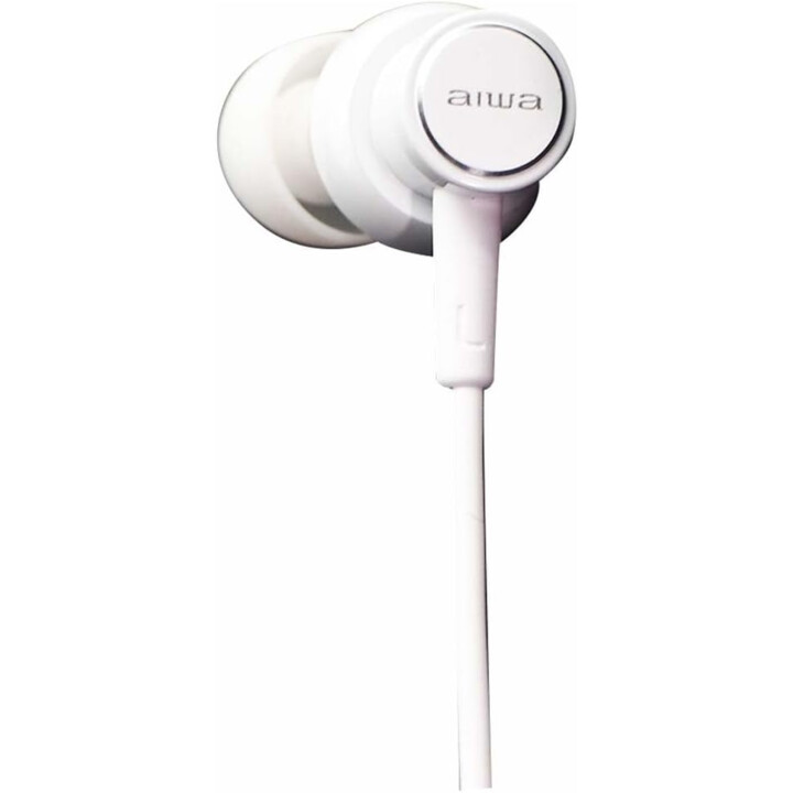 Écouteurs intra-auriculaires AIWA ETM-500WT White Diamond, boîtier en aluminium, pilote de 10 mm avec aimant N40 et diaphragme