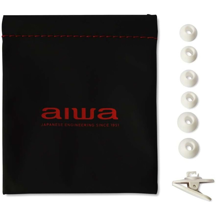 AIWA ETM-500WT White Diamond In-Ear-Ohrhörer, Aluminiumgehäuse, 10-mm-Treiber mit N40-Magnet und Titan-Membran