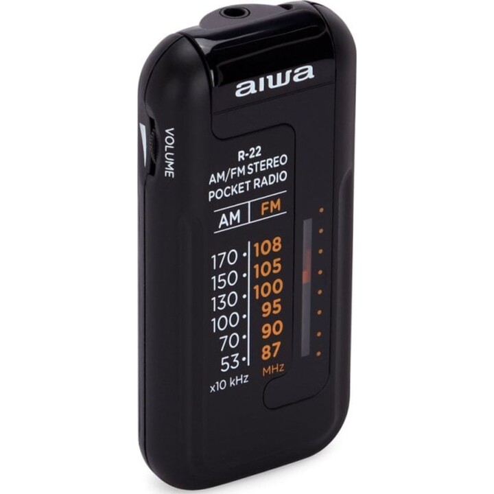 Rádio pessoal analógico Aiwa R-22BK preto