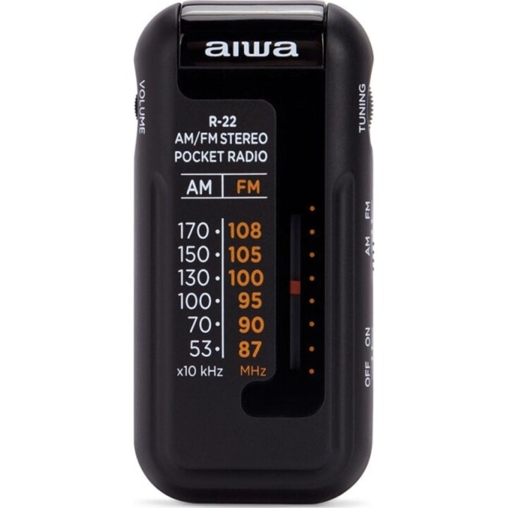 Rádio pessoal analógico Aiwa R-22BK preto