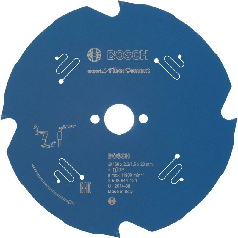 Hoja de sierra circular BOSCH Expert para fibrocemento, 160 x 20 x 2,2 mm, 4 dientes