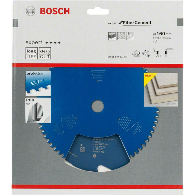 Hoja de sierra circular BOSCH Expert para fibrocemento, 160 x 20 x 2,2 mm, 4 dientes