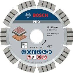 Bosch Diamond Taking Disco migliore per pietra 125 x 22,23 x 2,2 x 12 mm