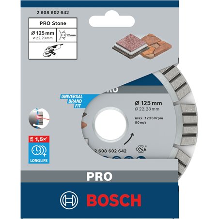 Bosch Diamond Taking Disco migliore per pietra 125 x 22,23 x 2,2 x 12 mm