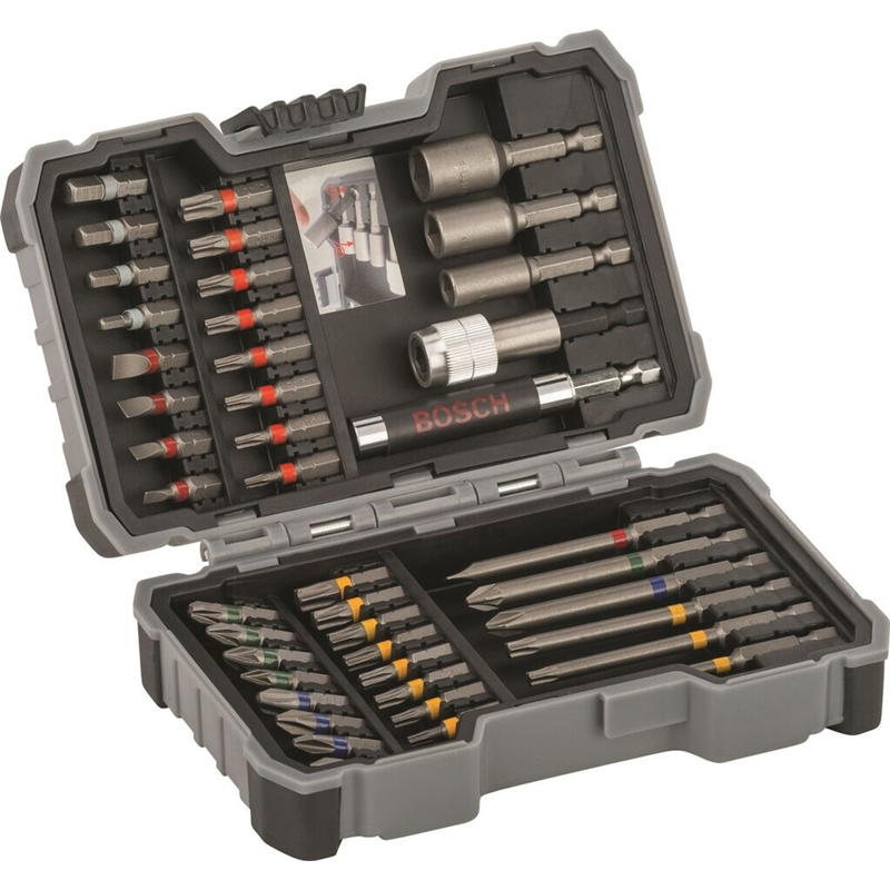 Conjunto de bits e soquete Bosch, 43 peças, 25 mm, 75 mm