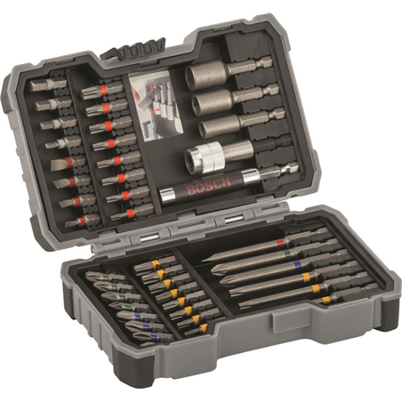 Conjunto de bits e soquete Bosch, 43 peças, 25 mm, 75 mm