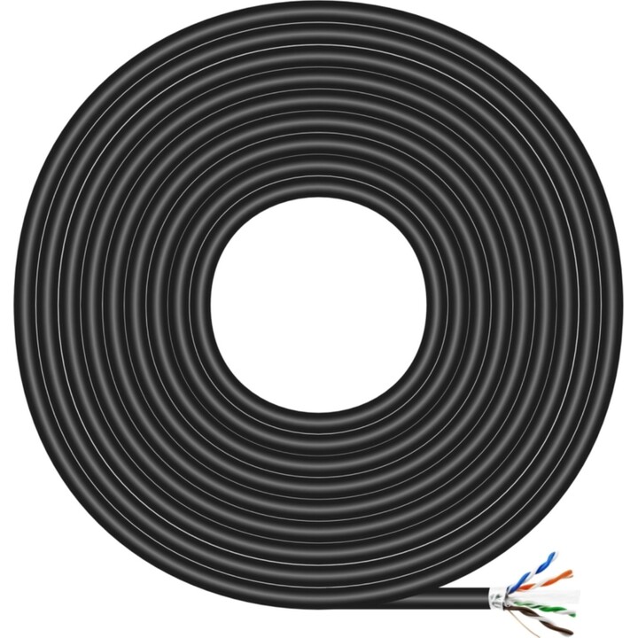 Enrouleur de câble RJ45 pour extérieur FTP AWG24 Aisens A135-0673 Cat.6/ 100 m/ Étanche/ Noir