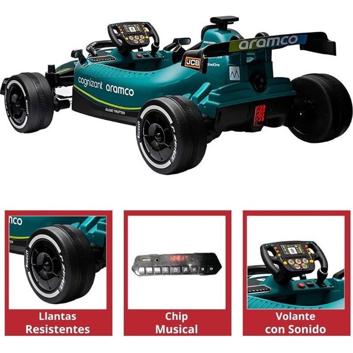 Coche de carreras F1 24V verde - Coche eléctrico para niños