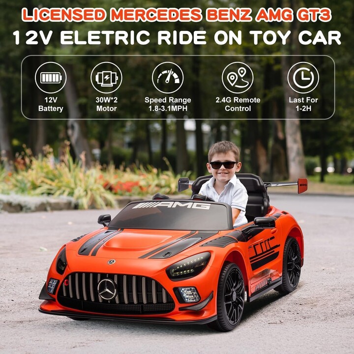 Mercedes AMG GT3 Orange Electric Car for Kids