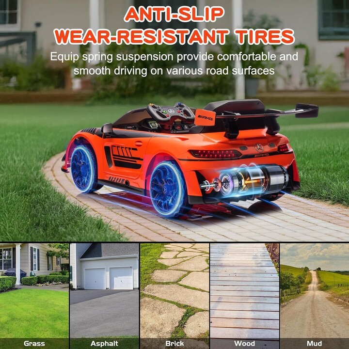 Mercedes AMG GT3 Orange Electric Car for Kids