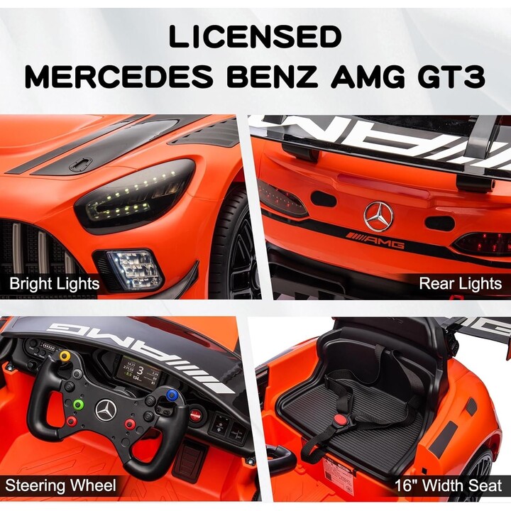Mercedes AMG GT3 Orange Electric Car for Kids