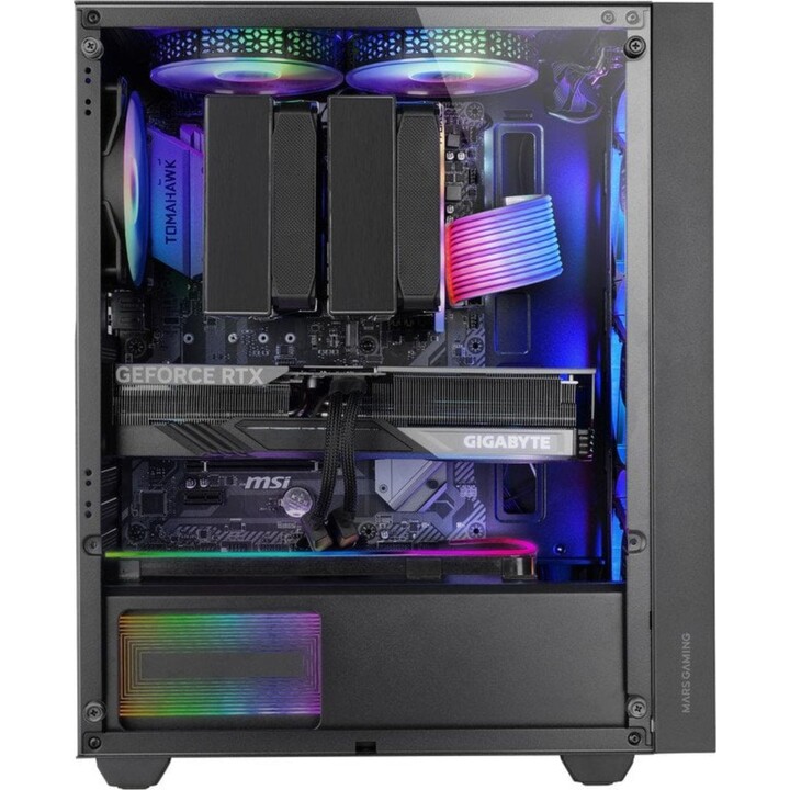 Torre PC Mars Gaming MC-AIR Caja Gaming ATX 4x Ventiladores FRGB 12cm Frontal Mesh Cristal Templado