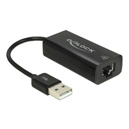 DeLOCK Adapter USB 2.0 Typ-A Stecker zu RJ45 Buchse