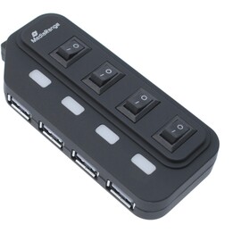 Concentrateur USB MediaRange 4 ports, noir