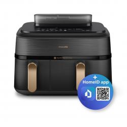 Philips 5000 series NA552/00 freidora Doble 9 L Independiente 2750 W Freidora de aire caliente Negro