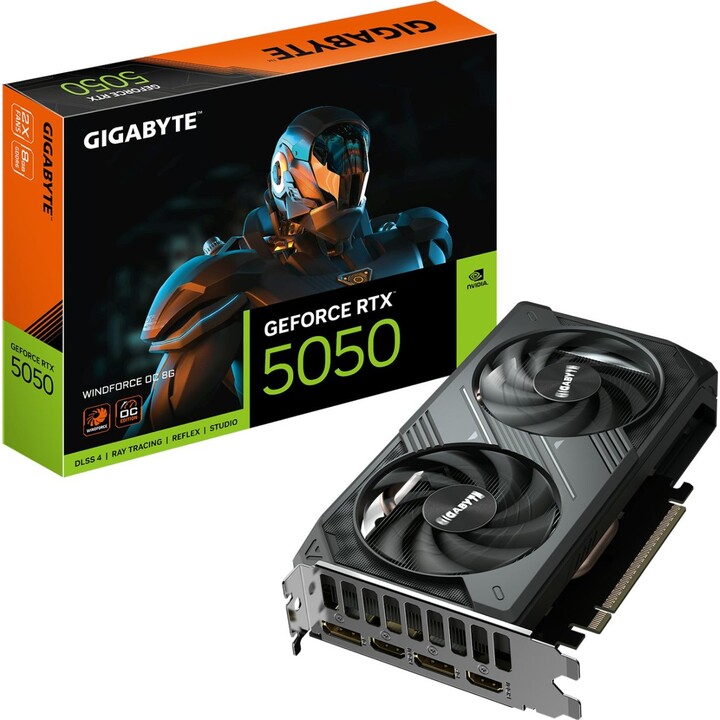 Gigabyte Geforce Rtx 5050 Windforce Oc 8g Tarjeta Gráfica - 8gb Gddr6, 128bit, Pci-e 5.0, 2587mhz Frecuencia Del Núcleo, 2 X Dp,