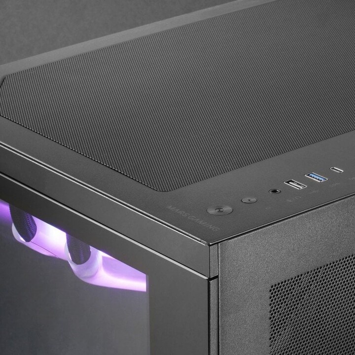 Torre PC Mars Gaming MC-3TCORE Semitorre ATX Cristal Templado USB-C Negra