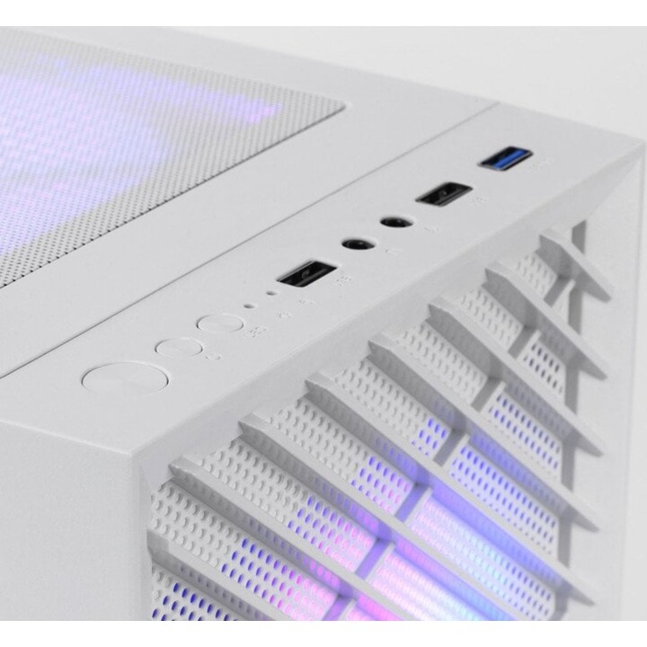 Torre PC Mars Gaming MC-Vortex Caja Gaming Micro ATX Cristal Templado 3x Ventiladores FRGB 12cm, Blanca