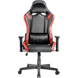 Silla gamer Mars Gaming mgcprobr negra con detalles rojos, brazos regulables en altura, reclinable 135º