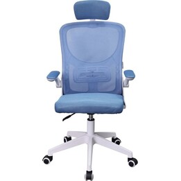 Mars Gaming MGCERGOPLUSWBL Ergonomic Chair, Blue and White, Breathable Mesh, Headrest