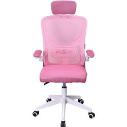 Mars Gaming MGCERGOPLUSWPK Ergonomic Chair, Pink and White, Breathable Mesh, Headrest