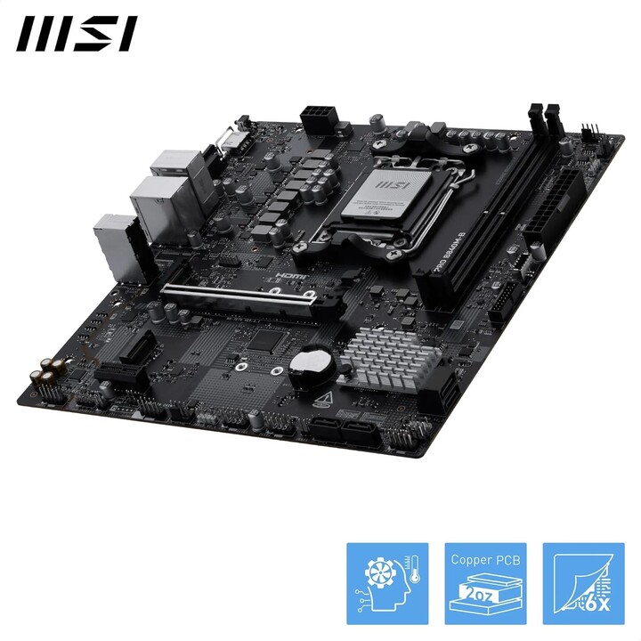 Scheda Msi Pro B840m-b,amd,am5,b840,4ddr5,256gb,1hdmi,4sata3+2m.2,gblan,4usb3.2,matx