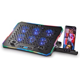 Support de refroidissement pour ordinateur portable NGS Hero avec 6 ventilateurs et support décran LCD pour ordinateurs por