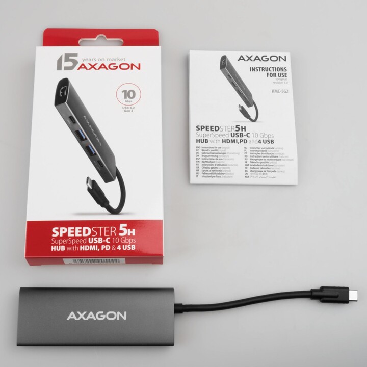 HUB I/O USB-C 5IN1/0.13M HMC-5G22 AXAGON