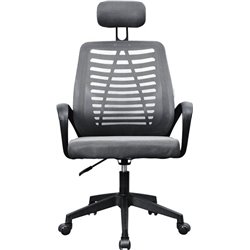 Cadeira ergonômica Mars Gaming MGCERGOBBGR, cinza, encosto de malha respirável, apoio de cabeça ajustável