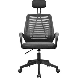 Mars Gaming MGCERGOBBK Ergonomischer Stuhl, Schwarz, Atmungsaktive Netzrückenlehne, Verstellbare Kopfstütze