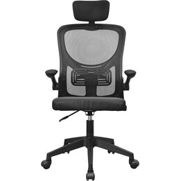 Cadeira ergonômica Mars Gaming MGCERGOPLUSBK, preta, malha respirável, encosto de cabeça e braços