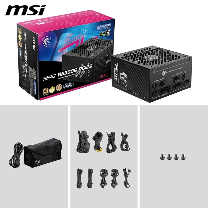 Fonte de alimentação MSI MPG A850GS 850 W PCIE5 80+ Gold (306-7ZPFZ11-CE0)