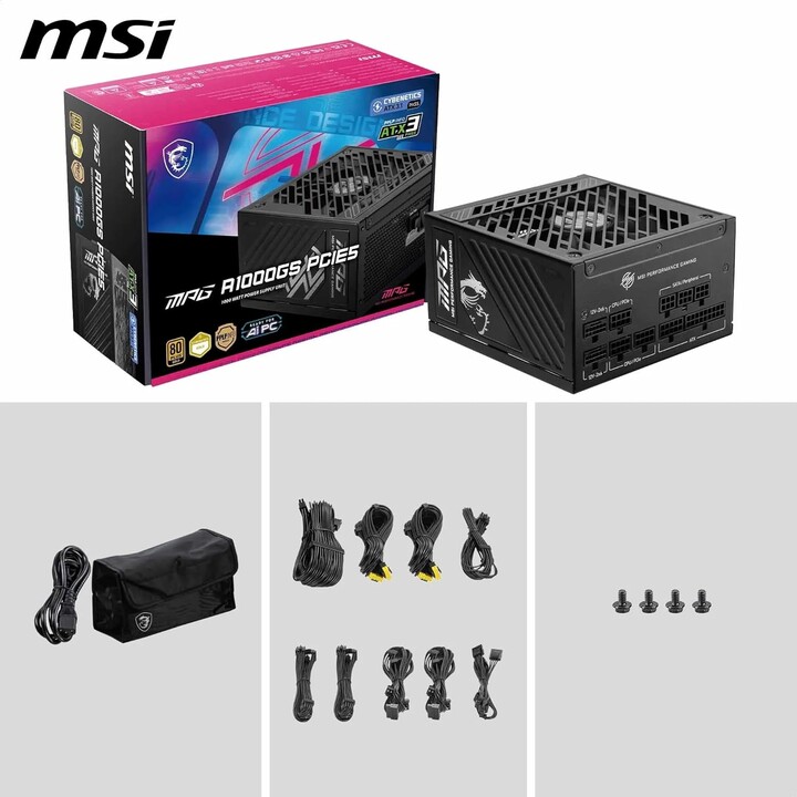 MSI MPG A1000GS 1000W 80+ Gold Power Supply (306-7ZPFX11-CE0)