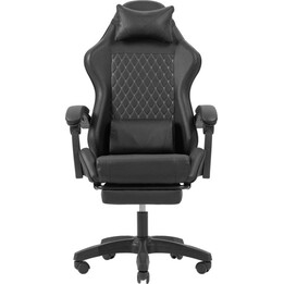Fauteuil de jeu inclinable Mars Gaming MGCXBK noir avec accoudoirs réglables et repose-pieds