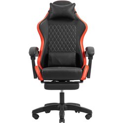 Mars Gaming MGCXBBL Black and Red Reclining Gaming Chair with Adjustable Armrests and Footrest Cushions