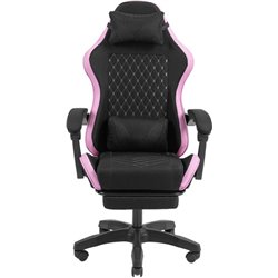 Mars Gaming MGCXFGRBL Gaming-Stuhl in Schwarz und Pink mit verstellbaren Armlehnen und Fußstützenkissen